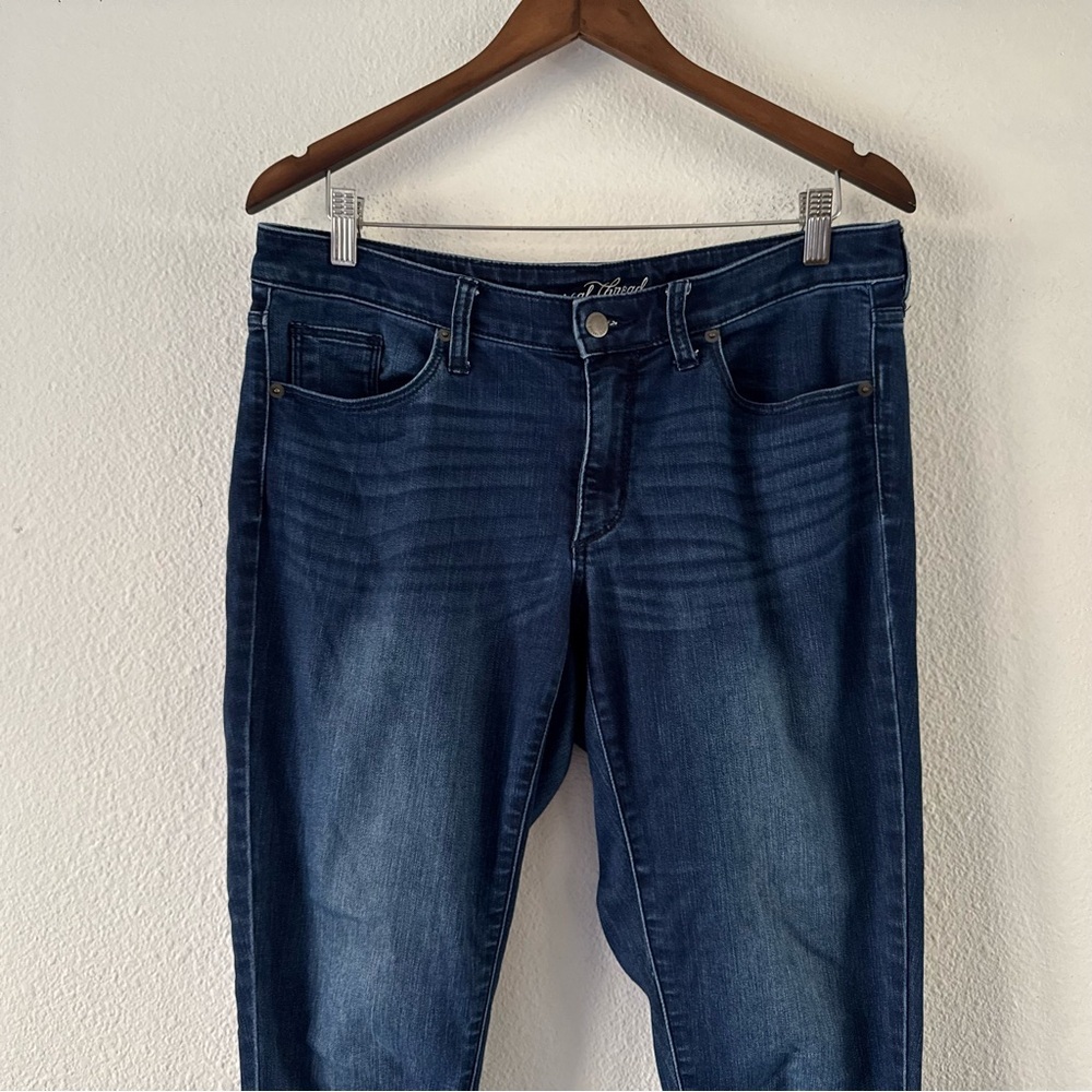 Dark Academia Indie Sleaze Mid Rise Dark Wash Skinny Jeans Size 8 Minimalist - Picture 6 of 16